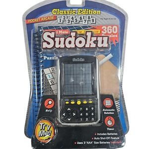 VTG Westminster Sudoku Handheld Game Classic Edition Pocket Arcade 360 Puzzles